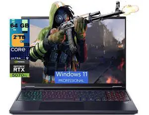 Acer Predator Helios Neo 16 AI Gaming Laptop, 16" WQXGA 240Hz, Intel 24-core Ultra 9 275HX Processor, NVIDIA GeForce RTX 5070 Ti 12GB Graphic, 64GB DDR5 2TB PCIe SSD, Windows 11 Pro Acer Predator Helios Neo 16 AI Gaming Laptop, 16" WQXGA 240Hz, Intel 24-core Ultra 9 275HX Processor, NVIDIA GeForce RTX 5070 Ti 12GB Graphic, 64GB DDR5 2TB PCIe SSD, Windows 11 Pro