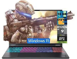 Acer Nitro 16S Gaming Laptop, 16" WQXGA 180Hz Display, AMD Ryzen AI 9 365 10-Cores Processor, NVIDIA GeForce RTX 5070 Ti 12 GB GDDR7, 16GB DDR5 512GB PCIe SSD, Wi-Fi 6E, Windows 11 Acer Nitro 16S Gaming Laptop, 16" WQXGA 180Hz Display, AMD Ryzen AI 9 365 10-Cores Processor, NVIDIA GeForce RTX 5070 Ti 12 GB GDDR7, 16GB DDR5 512GB PCIe SSD, Wi-Fi 6E, Windows 11