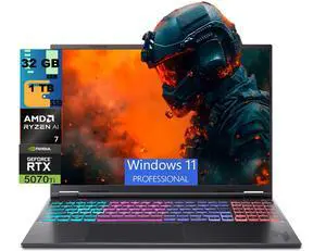 Acer Nitro V 16S Gaming Laptop, 16" WQXGA 180Hz Display, AMD Ryzen AI 7 350 8 cores Processor, NVIDIA GeForce RTX 5070 Ti 12 GB GDDR7, 32GB DDR5 1TB PCIe SSD, Wi-Fi 6E, Windows 11 Pro Acer Nitro V 16S Gaming Laptop, 16" WQXGA 180Hz Display, AMD Ryzen AI 7 350 8 cores Processor, NVIDIA GeForce RTX 5070 Ti 12 GB GDDR7, 32GB DDR5 1TB PCIe SSD, Wi-Fi 6E, Windows 11 Pro