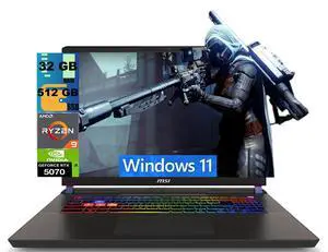 MSI Crosshair A16 Gaming Laptop, 16" 2.5K QHD+ 240Hz, AMD Ryzen 9 8940HX 16-Core Processor, NVIDIA Geforce RTX 5070 8 GB GDDR7, 32GB DDR5 512GB PCIe SSD, Wi-Fi 6E, Windows 11 MSI Crosshair A16 Gaming Laptop, 16" 2.5K QHD+ 240Hz, AMD Ryzen 9 8940HX 16-Core Processor, NVIDIA Geforce RTX 5070 8 GB GDDR7, 32GB DDR5 512GB PCIe SSD, Wi-Fi 6E, Windows 11