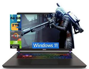 MSI Crosshair A16 Gaming Laptop, 16" 2.5K QHD+ 240Hz, AMD Ryzen 9 8940HX 16-Core Processor, NVIDIA Geforce RTX 5070 8 GB GDDR7, 64GB DDR5 2TB PCIe SSD, Wi-Fi 6E, Windows 11 MSI Crosshair A16 Gaming Laptop, 16" 2.5K QHD+ 240Hz, AMD Ryzen 9 8940HX 16-Core Processor, NVIDIA Geforce RTX 5070 8 GB GDDR7, 64GB DDR5 2TB PCIe SSD, Wi-Fi 6E, Windows 11