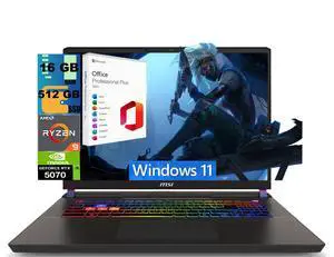 MSI Crosshair A16 Gaming Laptop, 16" 2.5K QHD+ 240Hz, AMD Ryzen 9 8940HX 16-Core Processor, NVIDIA Geforce RTX 5070 8 GB GDDR7, 16GB DDR5 512GB PCIe SSD, Windows 11, Office 2021 License MSI Crosshair A16 Gaming Laptop, 16" 2.5K QHD+ 240Hz, AMD Ryzen 9 8940HX 16-Core Processor, NVIDIA Geforce RTX 5070 8 GB GDDR7, 16GB DDR5 512GB PCIe SSD, Windows 11, Office 2021 License