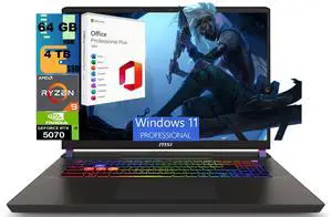 MSI Crosshair A16 Gaming Laptop, 16" 2.5K QHD+ 240Hz, AMD Ryzen 9 8940HX 16-Core Processor, NVIDIA Geforce RTX 5070 8 GB GDDR7, 64GB DDR5 4TB PCIe SSD, Windows 11 Pro, Office 2021 License MSI Crosshair A16 Gaming Laptop, 16" 2.5K QHD+ 240Hz, AMD Ryzen 9 8940HX 16-Core Processor, NVIDIA Geforce RTX 5070 8 GB GDDR7, 64GB DDR5 4TB PCIe SSD, Windows 11 Pro, Office 2021 License