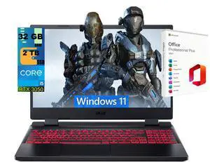 Acer Nitro 5 15 Gaming Laptop, 15.6" FHD 144Hz Display, Intel Core i5-12500H 12-Core Processor, NVIDIA GeForce RTX 3050 Ti 4GB GDDR6, 32GB DDR5 2TB PCIe SSD, Windows 11, Office 2021 License Acer Nitro 5 15 Gaming Laptop, 15.6" FHD 144Hz Display, Intel Core i5-12500H 12-Core Processor, NVIDIA GeForce RTX 3050 Ti 4GB GDDR6, 32GB DDR5 2TB PCIe SSD, Windows 11, Office 2021 License