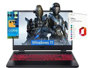 Acer Nitro 5 15 Gaming Laptop, 15.6" FHD 144Hz Display, Intel Core i5-12500H 12-Core Processor, NVIDIA GeForce RTX 3050 Ti 4GB GDDR6, 64GB DDR5 4TB PCIe SSD, Windows 11, Office 2021 License Acer Nitro 5 15 Gaming Laptop, 15.6" FHD 144Hz Display, Intel Core i5-12500H 12-Core Processor, NVIDIA GeForce RTX 3050 Ti 4GB GDDR6, 64GB DDR5 4TB PCIe SSD, Windows 11, Office 2021 License
