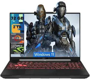 ASUS TUF A16 Gaming Laptop, 16" Full HD+ 144Hz Display, AMD Ryzen 7 7445HS 6 Cores Processor, NVIDIA GeForce RTX 4050 6 GB, 32GB DDR5 2TB PCIe SSD, Backlit KB, Windows 11 ASUS TUF A16 Gaming Laptop, 16" Full HD+ 144Hz Display, AMD Ryzen 7 7445HS 6 Cores Processor, NVIDIA GeForce RTX 4050 6 GB, 32GB DDR5 2TB PCIe SSD, Backlit KB, Windows 11