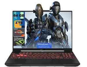 ASUS TUF A16 Gaming Laptop, 16" Full HD+ 144Hz Display, AMD Ryzen 7 7445HS 6 Cores Processor, NVIDIA GeForce RTX 4050 6 GB, 64GB DDR5 4TB PCIe SSD, Backlit KB, Windows 11 Pro ASUS TUF A16 Gaming Laptop, 16" Full HD+ 144Hz Display, AMD Ryzen 7 7445HS 6 Cores Processor, NVIDIA GeForce RTX 4050 6 GB, 64GB DDR5 4TB PCIe SSD, Backlit KB, Windows 11 Pro