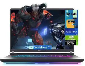ASUS ROG Strix G16 Gaming Laptop, 16" FHD+ Display, Intel Core i9-14900HX 24 cores Processor, NVIDIA GeForce RTX 5070 8GB GDDR7, 32GB DDR5 2TB PCIe SSD, Wi-Fi 7, Windows 11 ASUS ROG Strix G16 Gaming Laptop, 16" FHD+ Display, Intel Core i9-14900HX 24 cores Processor, NVIDIA GeForce RTX 5070 8GB GDDR7, 32GB DDR5 2TB PCIe SSD, Wi-Fi 7, Windows 11