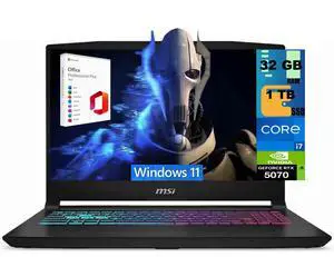 MSI Katana 15 HX Gaming Laptop, 15.6" QHD 165Hz, Intel 16-core i7-14650HX Processor, NVIDIA GeForce RTX 5070 8GB GDDR7, 32GB DDR5 1TB PCIe SSD, Wi-Fi 6E, Windows 11, Office 2021 License MSI Katana 15 HX Gaming Laptop, 15.6" QHD 165Hz, Intel 16-core i7-14650HX Processor, NVIDIA GeForce RTX 5070 8GB GDDR7, 32GB DDR5 1TB PCIe SSD, Wi-Fi 6E, Windows 11, Office 2021 License