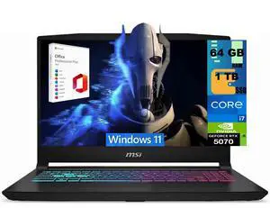 MSI Katana 15 HX Gaming Laptop, 15.6" QHD 165Hz, Intel 16-core i7-14650HX Processor, NVIDIA GeForce RTX 5070 8GB GDDR7, 64GB DDR5 1TB PCIe SSD, Wi-Fi 6E, Windows 11, Office 2021 License MSI Katana 15 HX Gaming Laptop, 15.6" QHD 165Hz, Intel 16-core i7-14650HX Processor, NVIDIA GeForce RTX 5070 8GB GDDR7, 64GB DDR5 1TB PCIe SSD, Wi-Fi 6E, Windows 11, Office 2021 License