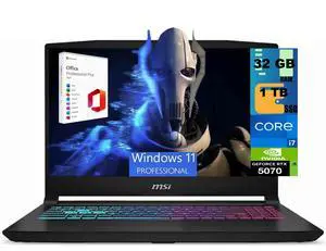 MSI Katana 15 HX Gaming Laptop, 15.6" QHD 165Hz, Intel 16-core i7-14650HX Processor, NVIDIA GeForce RTX 5070 8GB GDDR7, 32GB DDR5 1TB PCIe SSD, Wi-Fi 6E, Windows 11 Pro, Office 2021 License MSI Katana 15 HX Gaming Laptop, 15.6" QHD 165Hz, Intel 16-core i7-14650HX Processor, NVIDIA GeForce RTX 5070 8GB GDDR7, 32GB DDR5 1TB PCIe SSD, Wi-Fi 6E, Windows 11 Pro, Office 2021 License