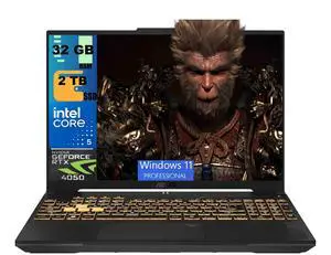 ASUS TUF F16 Gaming Laptop, 16" WUXGA 144Hz, Intel 8-core Core 5 210H Processor, NVIDIA GeForce RTX 4050 6GB Graphics, 32GB DDR5 2TB PCIe SSD, Wi-Fi 6, Windows 11 Pro ASUS TUF F16 Gaming Laptop, 16" WUXGA 144Hz, Intel 8-core Core 5 210H Processor, NVIDIA GeForce RTX 4050 6GB Graphics, 32GB DDR5 2TB PCIe SSD, Wi-Fi 6, Windows 11 Pro