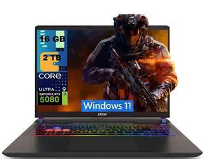 MSI Vector 16 Gaming Laptop, 16" QHD+ (2560 x 1600) 240Hz, Intel 24-core Ultra 9 275HX Processor, NVIDIA GeForce RTX 5080 16GB Graphics, 16GB DDR5 2TB PCIe SSD, Wi-Fi7, Windows 11 MSI Vector 16 Gaming Laptop, 16" QHD+ (2560 x 1600) 240Hz, Intel 24-core Ultra 9 275HX Processor, NVIDIA GeForce RTX 5080 16GB Graphics, 16GB DDR5 2TB PCIe SSD, Wi-Fi7, Windows 11