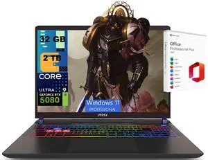 MSI Vector 16 Gaming Laptop, 16" QHD+ 240Hz, Intel 24-core Ultra 9 275HX Processor, NVIDIA GeForce RTX 5080 16GB Graphics, 32GB DDR5 2TB PCIe SSD, Wi-Fi7, Windows 11 Pro, Office 2021 License MSI Vector 16 Gaming Laptop, 16" QHD+ 240Hz, Intel 24-core Ultra 9 275HX Processor, NVIDIA GeForce RTX 5080 16GB Graphics, 32GB DDR5 2TB PCIe SSD, Wi-Fi7, Windows 11 Pro, Office 2021 License