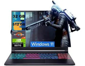 Acer Nitro V 16 Gaming Laptop, 16" WQXGA (2560 x 1600) 180Hz Display, AMD 8-core Ryzen 7 260 Processor, NVIDIA GeForce RTX 5070 8GB GDDR7, 32GB DDR5 512GB PCIe SSD, Wi-Fi 6, Windows 11 Acer Nitro V 16 Gaming Laptop, 16" WQXGA (2560 x 1600) 180Hz Display, AMD 8-core Ryzen 7 260 Processor, NVIDIA GeForce RTX 5070 8GB GDDR7, 32GB DDR5 512GB PCIe SSD, Wi-Fi 6, Windows 11