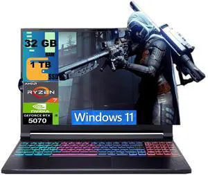 Acer Nitro V 16 Gaming Laptop, 16" WQXGA (2560 x 1600) 180Hz Display, AMD 8-core Ryzen 7 260 Processor, NVIDIA GeForce RTX 5070 8GB GDDR7, 32GB DDR5 1TB PCIe SSD, Wi-Fi 6, Windows 11 Acer Nitro V 16 Gaming Laptop, 16" WQXGA (2560 x 1600) 180Hz Display, AMD 8-core Ryzen 7 260 Processor, NVIDIA GeForce RTX 5070 8GB GDDR7, 32GB DDR5 1TB PCIe SSD, Wi-Fi 6, Windows 11