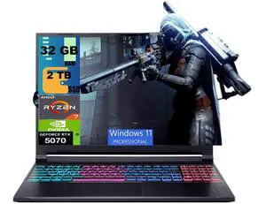 Acer Nitro V 16 Gaming Laptop, 16" WQXGA (2560 x 1600) 180Hz Display, AMD 8-core Ryzen 7 260 Processor, NVIDIA GeForce RTX 5070 8GB GDDR7, 32GB DDR5 2TB PCIe SSD, Wi-Fi 6, Windows 11 Pro Acer Nitro V 16 Gaming Laptop, 16" WQXGA (2560 x 1600) 180Hz Display, AMD 8-core Ryzen 7 260 Processor, NVIDIA GeForce RTX 5070 8GB GDDR7, 32GB DDR5 2TB PCIe SSD, Wi-Fi 6, Windows 11 Pro