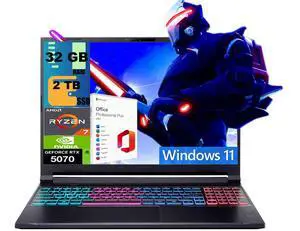 Acer Nitro V 16 Gaming Laptop, 16" WQXGA 180Hz Display, AMD 8-core Ryzen 7 260 Processor, NVIDIA GeForce RTX 5070 8GB GDDR7, 32GB DDR5 2TB PCIe SSD, Wi-Fi 6, Windows 11, Office 2021 License Acer Nitro V 16 Gaming Laptop, 16" WQXGA 180Hz Display, AMD 8-core Ryzen 7 260 Processor, NVIDIA GeForce RTX 5070 8GB GDDR7, 32GB DDR5 2TB PCIe SSD, Wi-Fi 6, Windows 11, Office 2021 License
