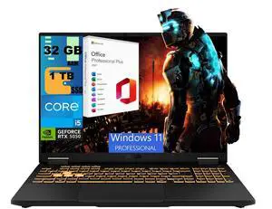 ASUS TUF F16 Gaming Laptop, 16" WUXGA 165Hz, Intel 10-core i5-13450HX Processor, NVIDIA GeForce RTX 5050 8GB GDDR7, 32GB DDR5 1TB PCIe SSD, RGB Backlit, Windows 11 Pro, Office 2021 License ASUS TUF F16 Gaming Laptop, 16" WUXGA 165Hz, Intel 10-core i5-13450HX Processor, NVIDIA GeForce RTX 5050 8GB GDDR7, 32GB DDR5 1TB PCIe SSD, RGB Backlit, Windows 11 Pro, Office 2021 License