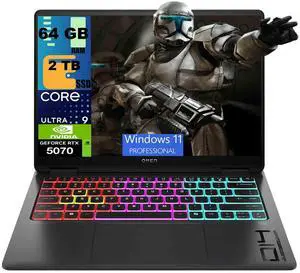 HP Omen Transcend 14 Gaming AI Laptop, 14" 3K (2880x1800) OLED 120Hz Display, Intel 16-core Ultra 9 285H Processor, NVIDIA GeForce RTX 5070 8GB Graphic, 64GB DDR5 2TB PCIe SSD, Windows 11 Pro HP Omen Transcend 14 Gaming AI Laptop, 14" 3K (2880x1800) OLED 120Hz Display, Intel 16-core Ultra 9 285H Processor, NVIDIA GeForce RTX 5070 8GB Graphic, 64GB DDR5 2TB PCIe SSD, Windows 11 Pro