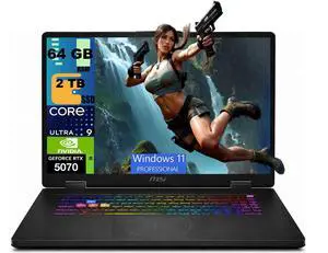 MSI Crosshair 18 Gaming Laptop, 18" QHD+ 240Hz, Intel 24-core Ultra 9 275HX Processor, NVIDIA GeForce RTX 5070 8 GB GDDR7, 64GB DDR5 2TB PCIe SSD, Wi-Fi 6E, Windows 11 Pro MSI Crosshair 18 Gaming Laptop, 18" QHD+ 240Hz, Intel 24-core Ultra 9 275HX Processor, NVIDIA GeForce RTX 5070 8 GB GDDR7, 64GB DDR5 2TB PCIe SSD, Wi-Fi 6E, Windows 11 Pro