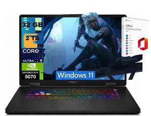 MSI Crosshair 18 Gaming Laptop, 18" QHD+ 240Hz, Intel 24-core Ultra 9 275HX Processor, NVIDIA GeForce RTX 5070 8 GB GDDR7, 32GB DDR5 2TB PCIe SSD, Wi-Fi 6E, Windows 11, Office 2021 License MSI Crosshair 18 Gaming Laptop, 18" QHD+ 240Hz, Intel 24-core Ultra 9 275HX Processor, NVIDIA GeForce RTX 5070 8 GB GDDR7, 32GB DDR5 2TB PCIe SSD, Wi-Fi 6E, Windows 11, Office 2021 License
