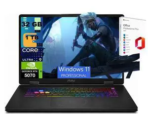 MSI Crosshair 18 Gaming Laptop, 18" QHD+ 240Hz, Intel 24-core Ultra 9 275HX Processor, NVIDIA GeForce RTX 5070 8 GB GDDR7, 32GB DDR5 1TB PCIe SSD, Wi-Fi 6E, Windows 11 Pro, Office 2021 License MSI Crosshair 18 Gaming Laptop, 18" QHD+ 240Hz, Intel 24-core Ultra 9 275HX Processor, NVIDIA GeForce RTX 5070 8 GB GDDR7, 32GB DDR5 1TB PCIe SSD, Wi-Fi 6E, Windows 11 Pro, Office 2021 License
