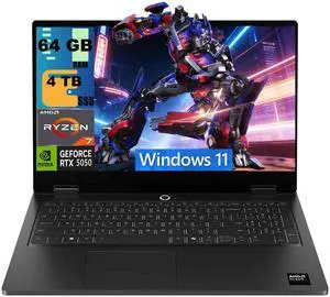 Lenovo LOQ 15 Gaming Laptop, 15.6" FHD 144Hz, AMD 8-core Ryzen 7 170 Processor, NVIDIA GeForce RTX 5050 8GB GDDR7, 64GB DDR5 4TB PCIe SSD, Wi-Fi 6, Windows 11 Lenovo LOQ 15 Gaming Laptop, 15.6" FHD 144Hz, AMD 8-core Ryzen 7 170 Processor, NVIDIA GeForce RTX 5050 8GB GDDR7, 64GB DDR5 4TB PCIe SSD, Wi-Fi 6, Windows 11