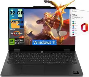 Lenovo LOQ 15 Gaming Laptop, 15.6" FHD 144Hz, AMD 8-core Ryzen 7 170 Processor, NVIDIA GeForce RTX 5050 8GB GDDR7, 32GB DDR5 512GB PCIe SSD, Wi-Fi 6, Windows 11, Office 2021 License Lenovo LOQ 15 Gaming Laptop, 15.6" FHD 144Hz, AMD 8-core Ryzen 7 170 Processor, NVIDIA GeForce RTX 5050 8GB GDDR7, 32GB DDR5 512GB PCIe SSD, Wi-Fi 6, Windows 11, Office 2021 License
