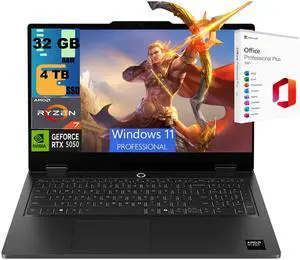Lenovo LOQ 15 Gaming Laptop, 15.6" FHD 144Hz, AMD 8-core Ryzen 7 170 Processor, NVIDIA GeForce RTX 5050 8GB GDDR7, 32GB DDR5 4TB PCIe SSD, Wi-Fi 6, Windows 11 pro, Office 2021 License Lenovo LOQ 15 Gaming Laptop, 15.6" FHD 144Hz, AMD 8-core Ryzen 7 170 Processor, NVIDIA GeForce RTX 5050 8GB GDDR7, 32GB DDR5 4TB PCIe SSD, Wi-Fi 6, Windows 11 pro, Office 2021 License