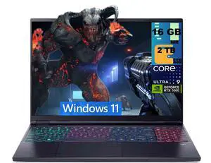 Acer Predator Helios Neo 16S AI Gaming Laptop, 16" WQXGA 240Hz, Intel Core Ultra 9 275HX 24-Core Processor, NVIDIA GeForce RTX 5060 8 GB GDDR7, 16GB DDR5 2TB PCIe SSD, Wi-Fi 6E, Windows 11 Acer Predator Helios Neo 16S AI Gaming Laptop, 16" WQXGA 240Hz, Intel Core Ultra 9 275HX 24-Core Processor, NVIDIA GeForce RTX 5060 8 GB GDDR7, 16GB DDR5 2TB PCIe SSD, Wi-Fi 6E, Windows 11