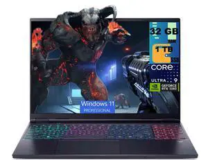 Acer Predator Helios Neo 16S AI Gaming Laptop, 16" WQXGA 240Hz, Intel Core Ultra 9 275HX 24-Core Processor, NVIDIA GeForce RTX 5060 8 GB GDDR7, 32GB DDR5 1TB PCIe SSD, Wi-Fi 6E, Windows 11 Pro Acer Predator Helios Neo 16S AI Gaming Laptop, 16" WQXGA 240Hz, Intel Core Ultra 9 275HX 24-Core Processor, NVIDIA GeForce RTX 5060 8 GB GDDR7, 32GB DDR5 1TB PCIe SSD, Wi-Fi 6E, Windows 11 Pro