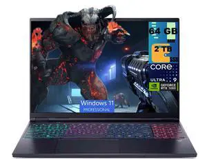 Acer Predator Helios Neo 16S AI Gaming Laptop, 16" WQXGA 240Hz, Intel Core Ultra 9 275HX 24-Core Processor, NVIDIA GeForce RTX 5060 8 GB GDDR7, 64GB DDR5 2TB PCIe SSD, Wi-Fi 6E, Windows 11 Pro Acer Predator Helios Neo 16S AI Gaming Laptop, 16" WQXGA 240Hz, Intel Core Ultra 9 275HX 24-Core Processor, NVIDIA GeForce RTX 5060 8 GB GDDR7, 64GB DDR5 2TB PCIe SSD, Wi-Fi 6E, Windows 11 Pro