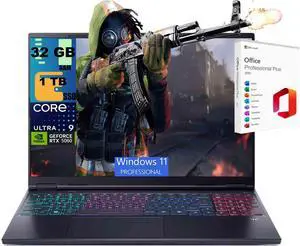 Acer Predator Helios Neo 16S AI Gaming Laptop, 16" WQXGA 240Hz, Intel Core Ultra 9 275HX 24-Core Processor, RTX 5060 8 GB GDDR7, 32GB DDR5 1TB PCIe SSD, Wi-Fi 6E, Windows 11 , Office 2021 License Acer Predator Helios Neo 16S AI Gaming Laptop, 16" WQXGA 240Hz, Intel Core Ultra 9 275HX 24-Core Processor, RTX 5060 8 GB GDDR7, 32GB DDR5 1TB PCIe SSD, Wi-Fi 6E, Windows 11 , Office 2021 License