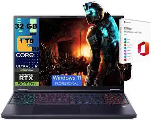 Acer Predator Helios Neo 16S AI Gaming Laptop, 16" WQXGA 240Hz, Intel 24-core Ultra 9 275HX Processor, RTX 5070 Ti 12GB Graphic, 32GB DDR5 1TB PCIe SSD, Wi-Fi6E, Windows 11 Pro, Office 2021 License Acer Predator Helios Neo 16S AI Gaming Laptop, 16" WQXGA 240Hz, Intel 24-core Ultra 9 275HX Processor, RTX 5070 Ti 12GB Graphic, 32GB DDR5 1TB PCIe SSD, Wi-Fi6E, Windows 11 Pro, Office 2021 License