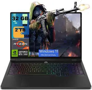 Lenovo Legion 5 Pro 16 Gaming Laptop, 16" WQXGA OLED 165Hz, AMD 8-core Ryzen 7 8745HX Processor, NVIDIA GeForce RTX 5060 8GB GDDR7 graphics, 32GB DDR5 2TB PCIe SSD, Wi-Fi7, Windows 11 Pro Lenovo Legion 5 Pro 16 Gaming Laptop, 16" WQXGA OLED 165Hz, AMD 8-core Ryzen 7 8745HX Processor, NVIDIA GeForce RTX 5060 8GB GDDR7 graphics, 32GB DDR5 2TB PCIe SSD, Wi-Fi7, Windows 11 Pro
