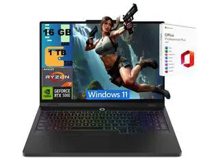 Lenovo Legion 5 Pro 16 Gaming Laptop, 16" WQXGA OLED 165Hz, AMD 8-core Ryzen 7 8745HX Processor, RTX 5060 8GB GDDR7 graphics, 16GB DDR5 1TB PCIe SSD, Wi-Fi7, Windows 11, Office 2021 License Lenovo Legion 5 Pro 16 Gaming Laptop, 16" WQXGA OLED 165Hz, AMD 8-core Ryzen 7 8745HX Processor, RTX 5060 8GB GDDR7 graphics, 16GB DDR5 1TB PCIe SSD, Wi-Fi7, Windows 11, Office 2021 License