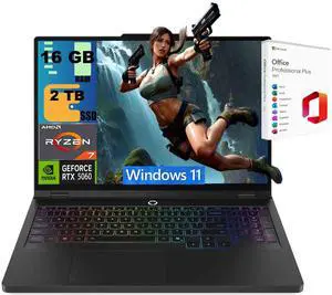 Lenovo Legion 5 Pro 16 Gaming Laptop, 16" WQXGA OLED 165Hz, AMD 8-core Ryzen 7 8745HX Processor, RTX 5060 8GB GDDR7 graphics, 16GB DDR5 2TB PCIe SSD, Wi-Fi7, Windows 11, Office 2021 License Lenovo Legion 5 Pro 16 Gaming Laptop, 16" WQXGA OLED 165Hz, AMD 8-core Ryzen 7 8745HX Processor, RTX 5060 8GB GDDR7 graphics, 16GB DDR5 2TB PCIe SSD, Wi-Fi7, Windows 11, Office 2021 License