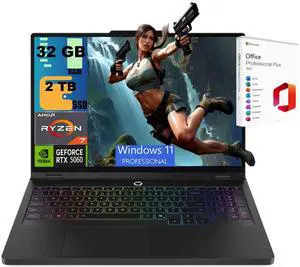 Lenovo Legion 5 Pro 16 Gaming Laptop, 16" WQXGA OLED 165Hz, AMD 8-core Ryzen 7 8745HX Processor, RTX 5060 8GB GDDR7 graphics, 32GB DDR5 2TB PCIe SSD, Wi-Fi7, Windows 11 Pro, Office 2021 License Lenovo Legion 5 Pro 16 Gaming Laptop, 16" WQXGA OLED 165Hz, AMD 8-core Ryzen 7 8745HX Processor, RTX 5060 8GB GDDR7 graphics, 32GB DDR5 2TB PCIe SSD, Wi-Fi7, Windows 11 Pro, Office 2021 License