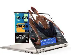 Lenovo Yoga 7 14 2-in-1 Laptop, 14" WUXGA (1920x1200) Touchscreen, AMD Ryzen AI 5 430 Quad-core processor, AMD Radeon 840M Graphics, 16GB DDR5 256GB PCIe SSD, Wi-Fi 7, Windows 11 Pro Lenovo Yoga 7 14 2-in-1 Laptop, 14" WUXGA (1920x1200) Touchscreen, AMD Ryzen AI 5 430 Quad-core processor, AMD Radeon 840M Graphics, 16GB DDR5 256GB PCIe SSD, Wi-Fi 7, Windows 11 Pro