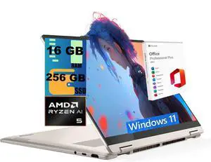 Lenovo Yoga 7 14 2-in-1 Laptop, 14" WUXGA Touchscreen, AMD Ryzen AI 5 430 Quad-core processor, AMD Radeon 840M Graphics, 16GB DDR5 256GB PCIe SSD, Wi-Fi 7, Windows 11 Home, Office 2021 License Lenovo Yoga 7 14 2-in-1 Laptop, 14" WUXGA Touchscreen, AMD Ryzen AI 5 430 Quad-core processor, AMD Radeon 840M Graphics, 16GB DDR5 256GB PCIe SSD, Wi-Fi 7, Windows 11 Home, Office 2021 License