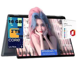 HP OmniBook X Flip 16 2-in-1 Laptop, 16" WUXGA (1920x1200) Touchscreen, Intel 8-core Ultra 7 256V Processor, Intel Arc 140V, 16GB DDR5 2TB PCIe SSD, Windows 11 Pro, Office 2021 License HP OmniBook X Flip 16 2-in-1 Laptop, 16" WUXGA (1920x1200) Touchscreen, Intel 8-core Ultra 7 256V Processor, Intel Arc 140V, 16GB DDR5 2TB PCIe SSD, Windows 11 Pro, Office 2021 License