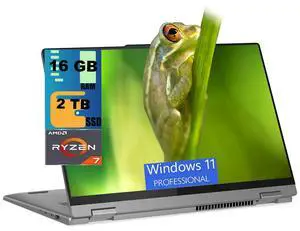 Lenovo IdeaPad 5 Flex 2-in-1 Laptop, 16" WUXGA Touchscreen, AMD 8-core Ryzen 7 8845HS Processor, AMD Radeon 780M Graphics, 16GB DDR4 2TB PCIe SSD, Backlit Fingerprint, Windows 11 Pro Lenovo IdeaPad 5 Flex 2-in-1 Laptop, 16" WUXGA Touchscreen, AMD 8-core Ryzen 7 8845HS Processor, AMD Radeon 780M Graphics, 16GB DDR4 2TB PCIe SSD, Backlit Fingerprint, Windows 11 Pro