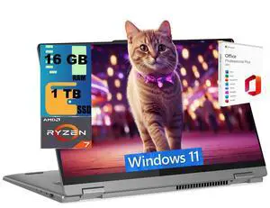 Lenovo IdeaPad 5 Flex 2-in-1 Laptop, 16" WUXGA Touchscreen, AMD 8-core Ryzen 7 8845HS Processor, AMD Radeon 780M Graphics, 16GB DDR4 1TB PCIe SSD, Windows 11 Home, Office 2021 License Lenovo IdeaPad 5 Flex 2-in-1 Laptop, 16" WUXGA Touchscreen, AMD 8-core Ryzen 7 8845HS Processor, AMD Radeon 780M Graphics, 16GB DDR4 1TB PCIe SSD, Windows 11 Home, Office 2021 License