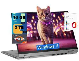 Lenovo IdeaPad 5 Flex 2-in-1 Laptop, 16" WUXGA Touchscreen, AMD 8-core Ryzen 7 8845HS Processor, AMD Radeon 780M Graphics, 16GB DDR4 2TB PCIe SSD, Windows 11 Home, Office 2021 License Lenovo IdeaPad 5 Flex 2-in-1 Laptop, 16" WUXGA Touchscreen, AMD 8-core Ryzen 7 8845HS Processor, AMD Radeon 780M Graphics, 16GB DDR4 2TB PCIe SSD, Windows 11 Home, Office 2021 License
