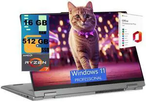 Lenovo IdeaPad 5 Flex 2-in-1 Laptop, 16" WUXGA Touchscreen, AMD 8-core Ryzen 7 8845HS Processor, AMD Radeon 780M Graphics, 16GB DDR4 512GB PCIe SSD, Windows 11 Pro, Office 2021 License Lenovo IdeaPad 5 Flex 2-in-1 Laptop, 16" WUXGA Touchscreen, AMD 8-core Ryzen 7 8845HS Processor, AMD Radeon 780M Graphics, 16GB DDR4 512GB PCIe SSD, Windows 11 Pro, Office 2021 License