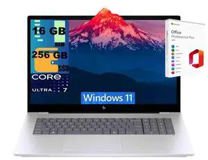 HP OmniBook X 17 Laptop, 17.3" FHD Touchscreen, Intel 8-core Ultra 7 256V Processor, NVIDIA GeForce RTX 4050 6GB Graphics, 16GB DDR4 256GB PCIe SSD, Wi-Fi7, Windows 11 Home, Office 2021 License HP OmniBook X 17 Laptop, 17.3" FHD Touchscreen, Intel 8-core Ultra 7 256V Processor, NVIDIA GeForce RTX 4050 6GB Graphics, 16GB DDR4 256GB PCIe SSD, Wi-Fi7, Windows 11 Home, Office 2021 License