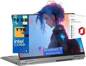 Lenovo IdeaPad Flex 5 2-in-1 Laptop, 16" WUXGA Touchscreen, Intel Core 5 120U 10-core Processor, Intel Graphics, 16GB DDR4 1TB PCIe SSD, Fingerprint, Windows 11 Pro, Office 2021 License Lenovo IdeaPad Flex 5 2-in-1 Laptop, 16" WUXGA Touchscreen, Intel Core 5 120U 10-core Processor, Intel Graphics, 16GB DDR4 1TB PCIe SSD, Fingerprint, Windows 11 Pro, Office 2021 License