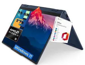 Lenovo IdeaPad Flex 5 14 2-in-1 Laptop, 14" WUXGA Touchscreen, AMD Ryzen AI 5 340 6-core Processor, AMD Radeon 840M Graphics, 16GB DDR4 2TB PCIe SSD, Windows 11 Home, Office 2021 License Lenovo IdeaPad Flex 5 14 2-in-1 Laptop, 14" WUXGA Touchscreen, AMD Ryzen AI 5 340 6-core Processor, AMD Radeon 840M Graphics, 16GB DDR4 2TB PCIe SSD, Windows 11 Home, Office 2021 License