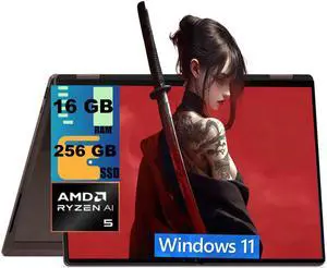 HP OmniBook X Flip 14 2-in-1 Laptop, 14" WUXGA (1920x1200) OLED Touchscreen, AMD 4-core Ryzen AI 5 430 Processor, AMD Radeon 840M Graphics, 16GB DDR4 256GB PCIe SSD, Wi-Fi 7, Windows 11 Home HP OmniBook X Flip 14 2-in-1 Laptop, 14" WUXGA (1920x1200) OLED Touchscreen, AMD 4-core Ryzen AI 5 430 Processor, AMD Radeon 840M Graphics, 16GB DDR4 256GB PCIe SSD, Wi-Fi 7, Windows 11 Home